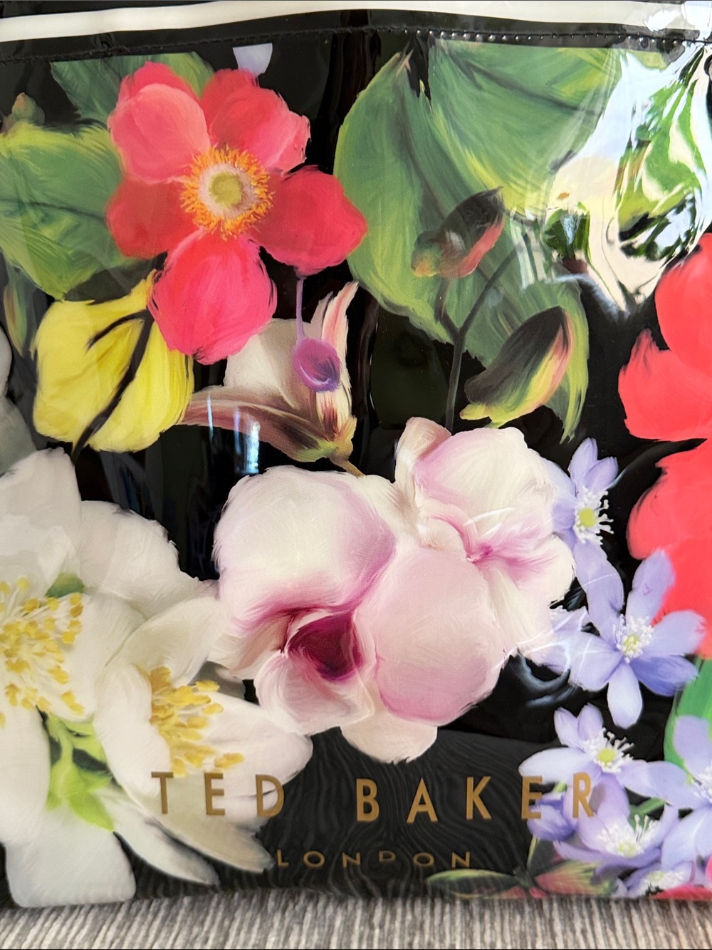 Ted Baker London Black Floral Patent Tote
